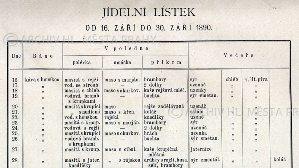 Staré jídelní lístky - 7