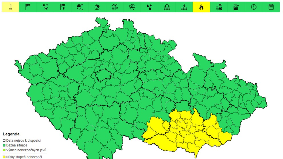 Výstraha před požáry, 16. 8. a 17. 8.