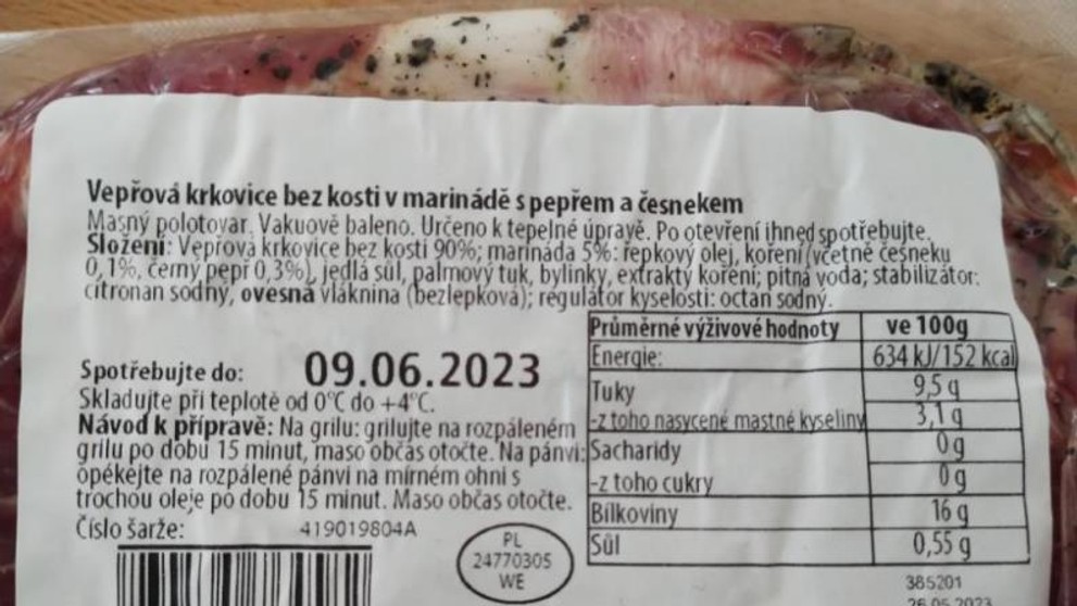 Maso z Tesca obsahovalo alergen