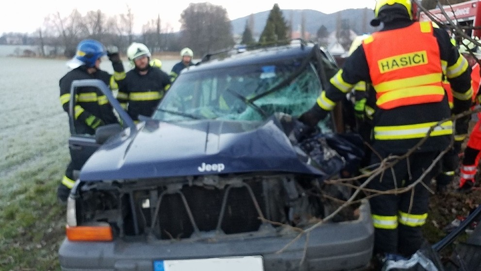 Auto v Třemošnici narazilo do stromu - 3