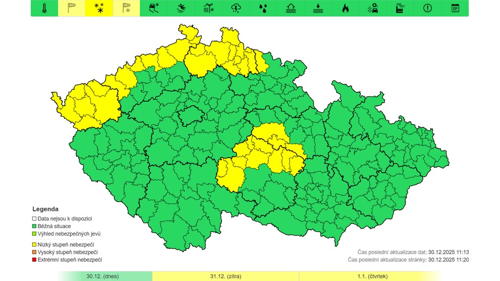 Výstraha ČHMÚ – Nová sněhová pokrývka