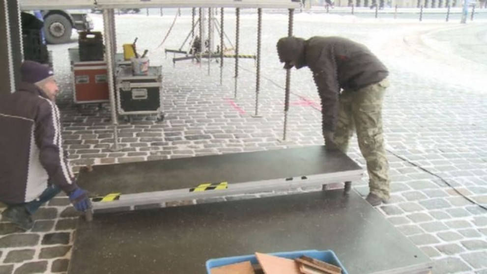 Přípravy na venkovní vysílání Televizních novin - 6
