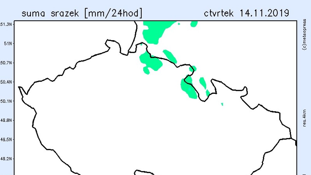 Mapa srážek - 2