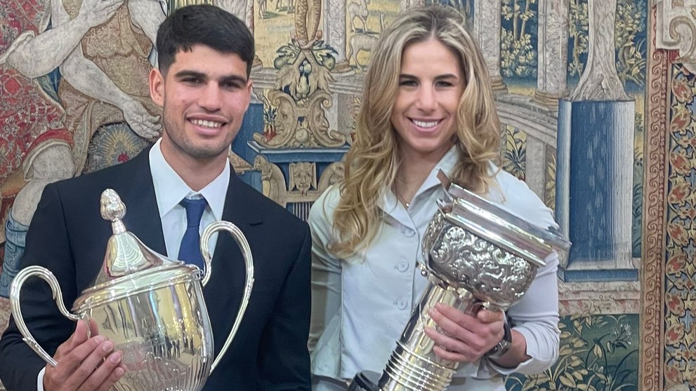 Carlos Alcaraz a Ester Ledecká