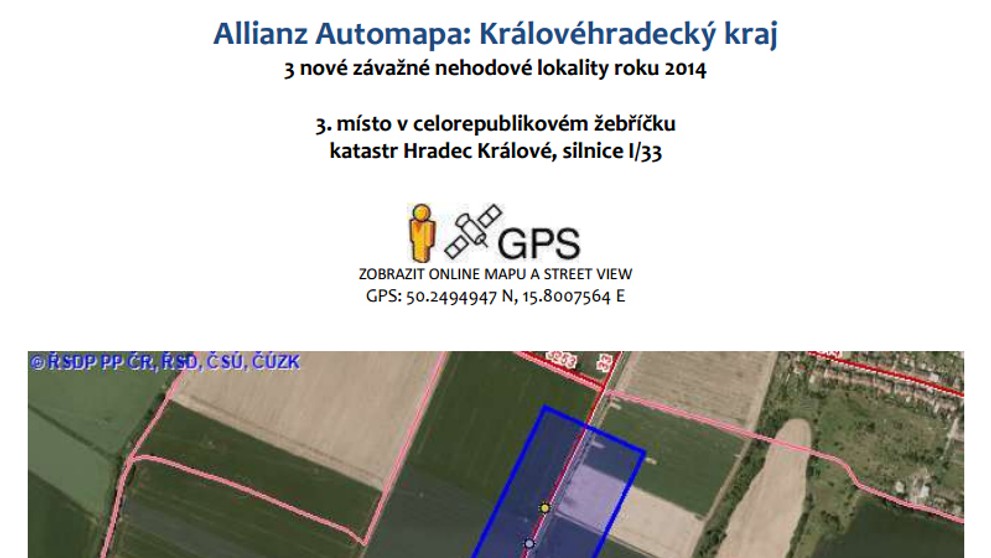 Nejnebezpečnější úseky silnic v ČR - Královéhradecký kraj - 1