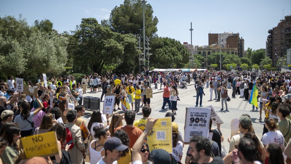 Protesty v Barceloně proti turismu, 18. 5. 2025