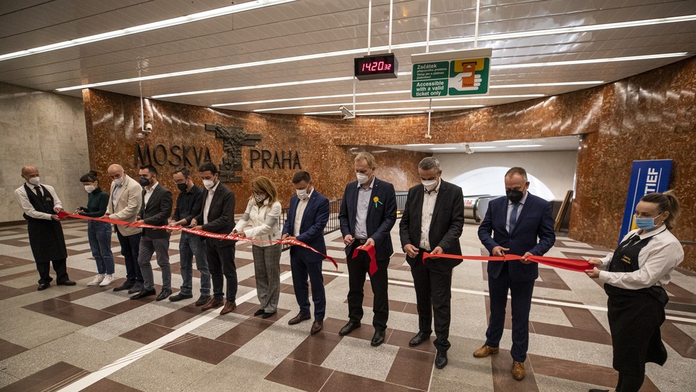 Otevření vestibulu metra Anděl po rekonstrukci (29. 9. 2021)