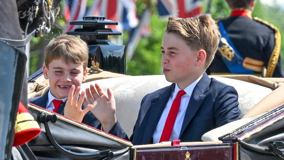 Princ Louis a princ George na Trooping the Colour