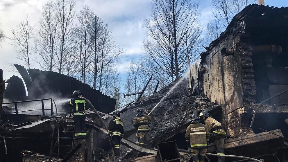 Požár v továrně na výrobu střeleného prachu v Rusku (6)