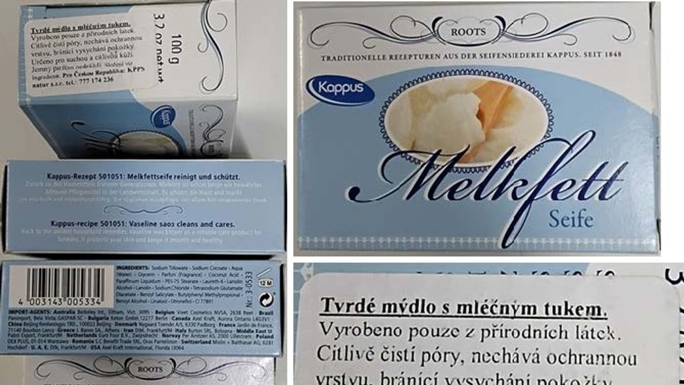 Kappus, Vaseline soap savon, Melkfett Seife, Tvrdé mýdlo s mléčným tukem