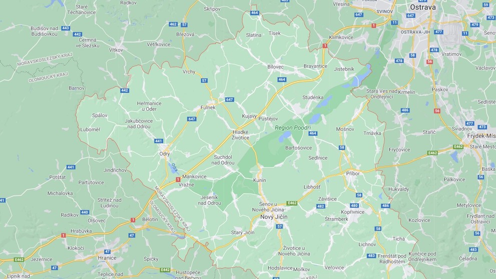 Moravskoslezský kraj - okres Nový Jičín
