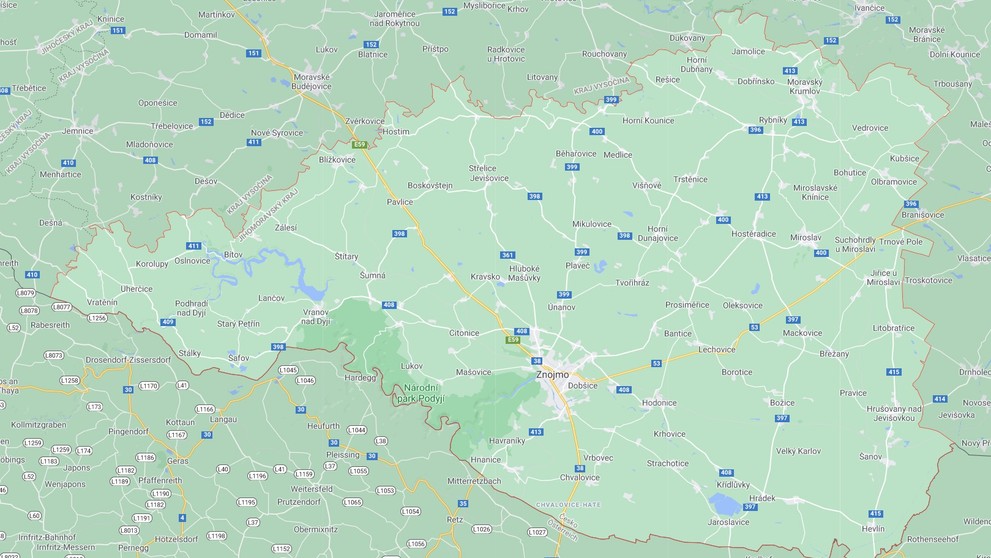 Jihomoravský kraj - okres Znojmo