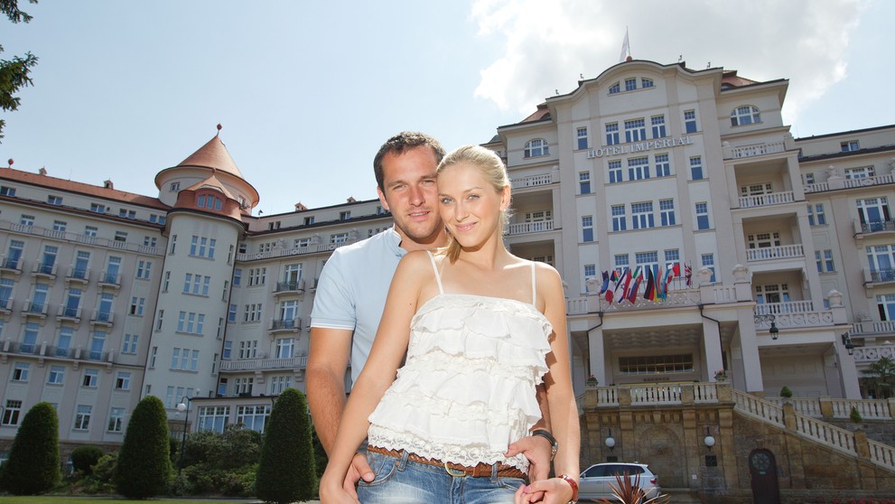 Zora Kepková a Miroslav Hejda v hotelu Imperial v Karlových Varech