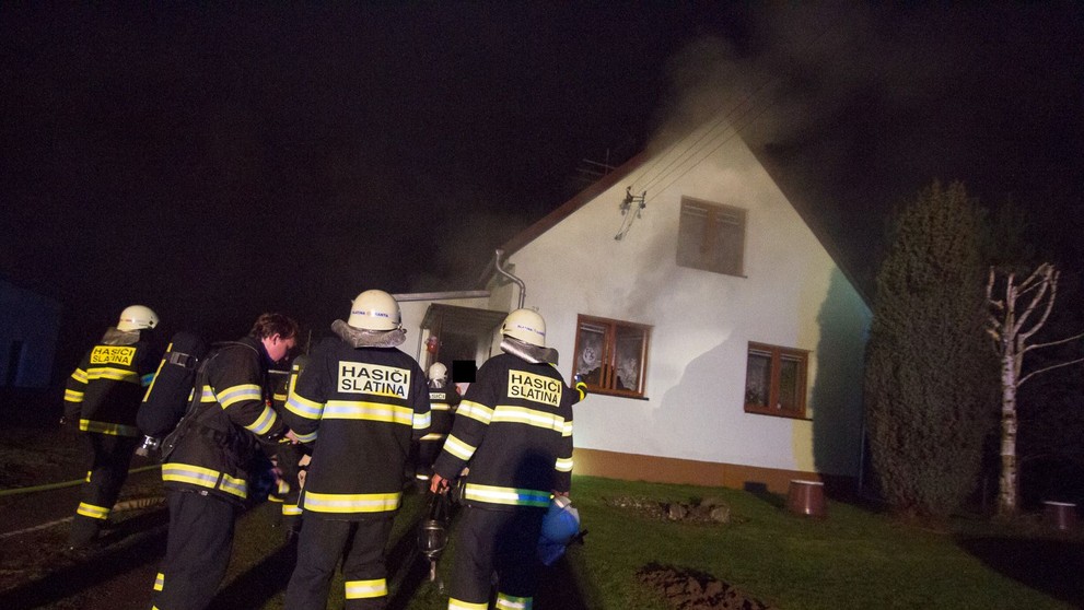 Požár domu ve Staré Vsi u Bílovce