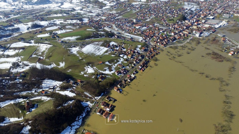 Povodně v chorvatském městě Kostajnica 2