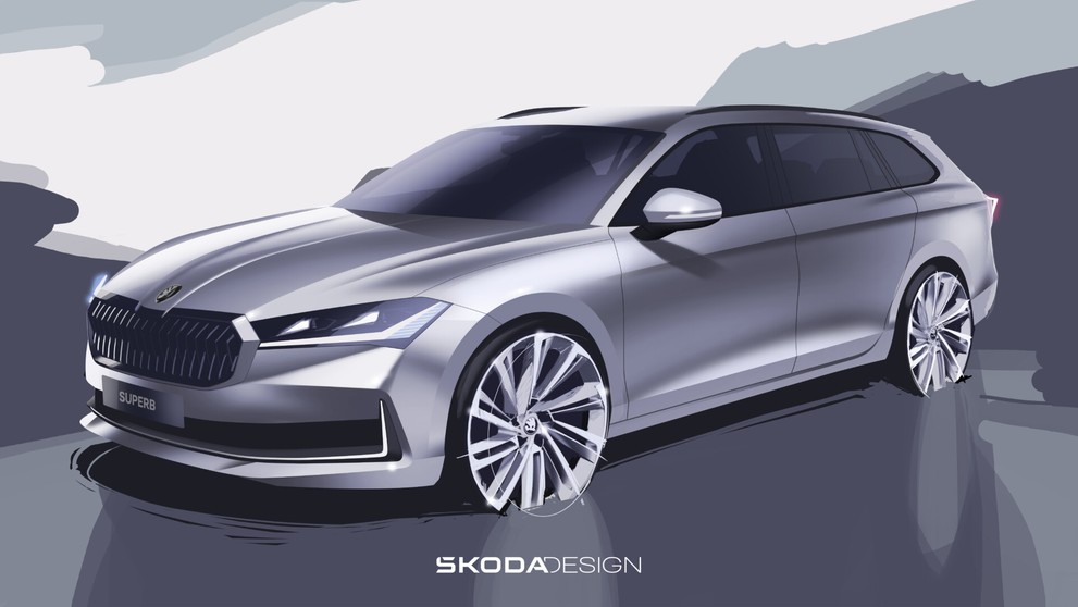 Nový Superb na designových skicách
