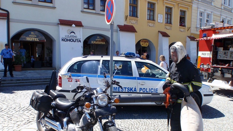Včely obsadily v Kroměříži motocykl