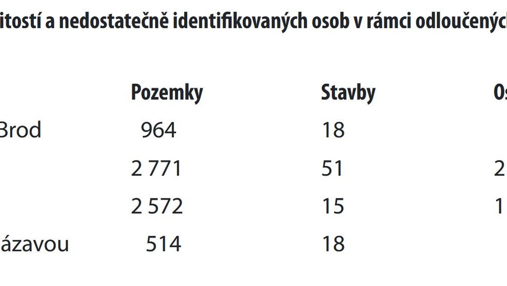 Nedostatečně identifikovaní vlastníci
