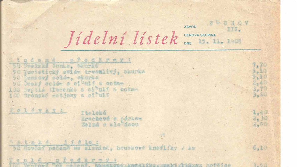 Dřívější jídelníčky - 6