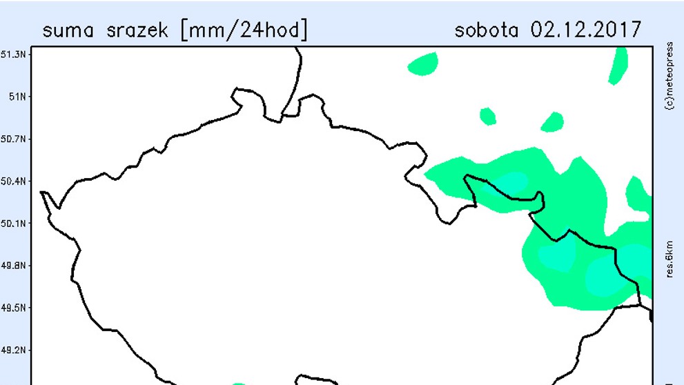 Mapy sněhu - sobota