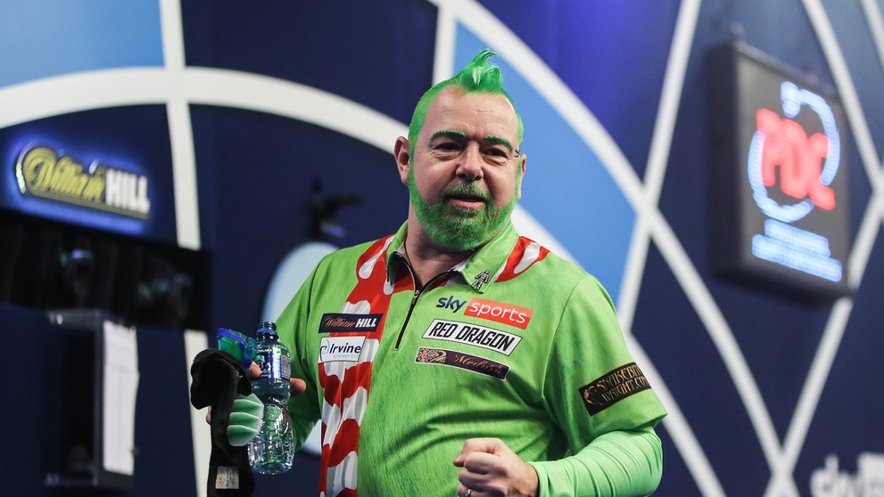 Peter Wright v kostýmu grinche