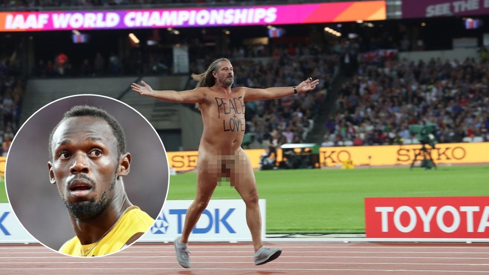 Usain Bolt a nahý fanoušek