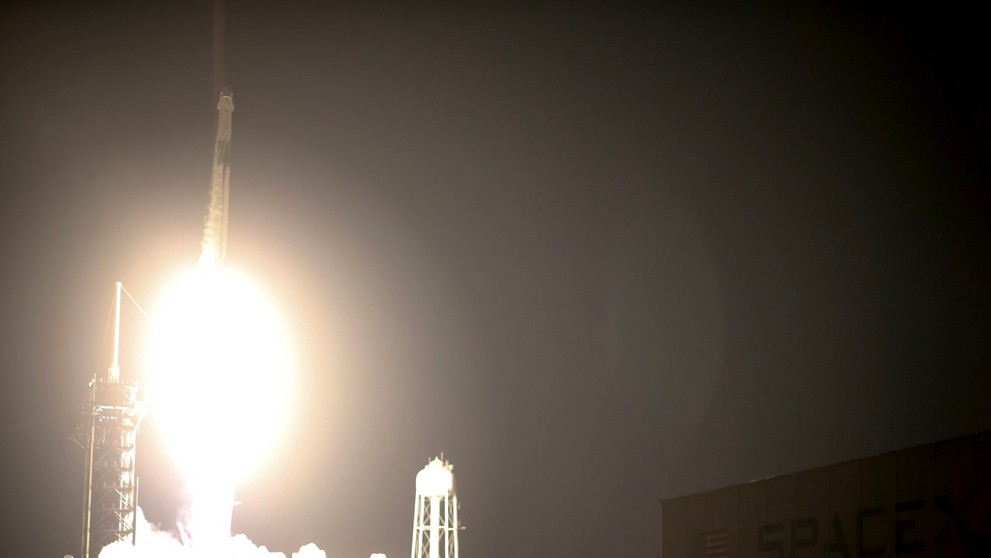 Posádka odstartovala z Kennedyho vesmírného střediska na Floridě v raketě Falcon společnosti SpaceX, 3. 3. 2024