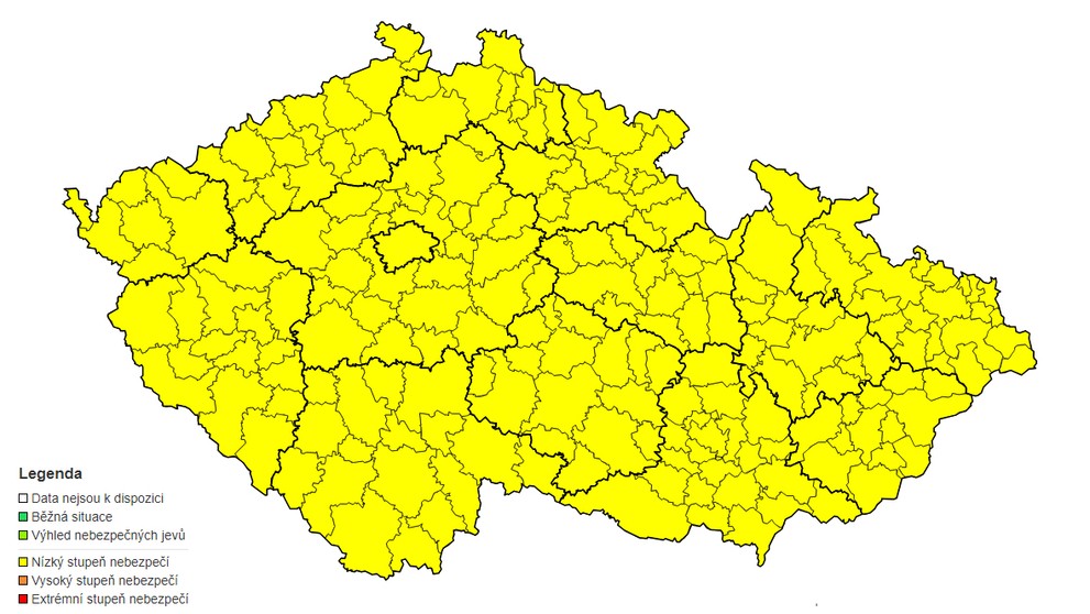 Výstraha před silným větrem, 13. 9. až 15. 9. 2024