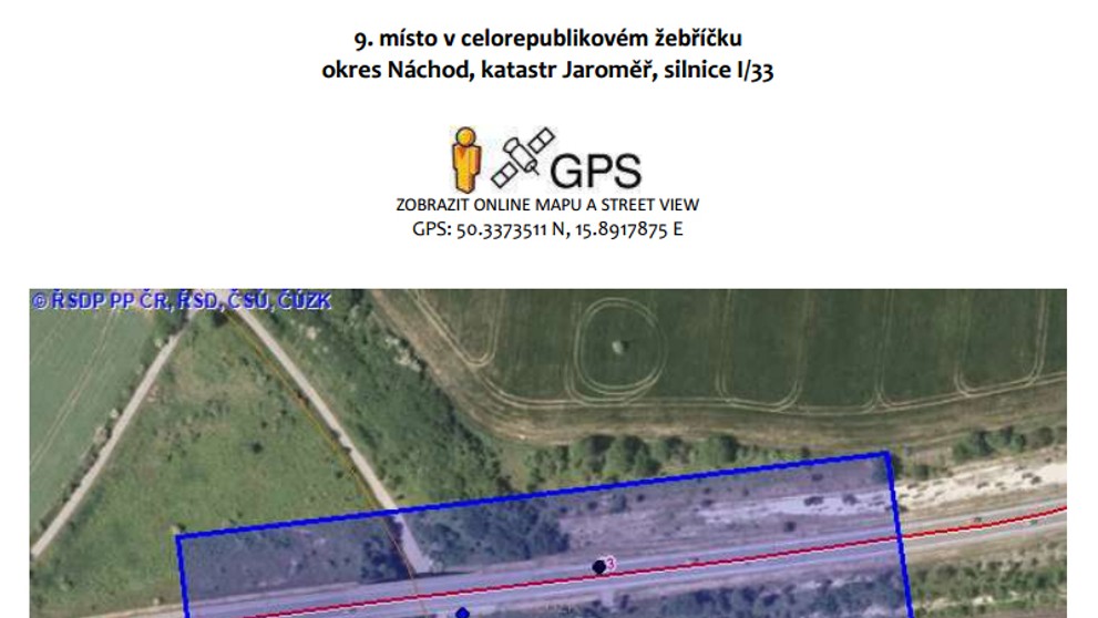Nejnebezpečnější úseky silnic v ČR - Královéhradecký kraj - 3
