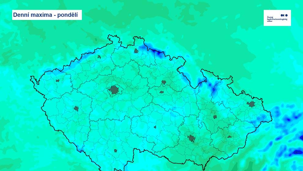Denní maxima - pondělí