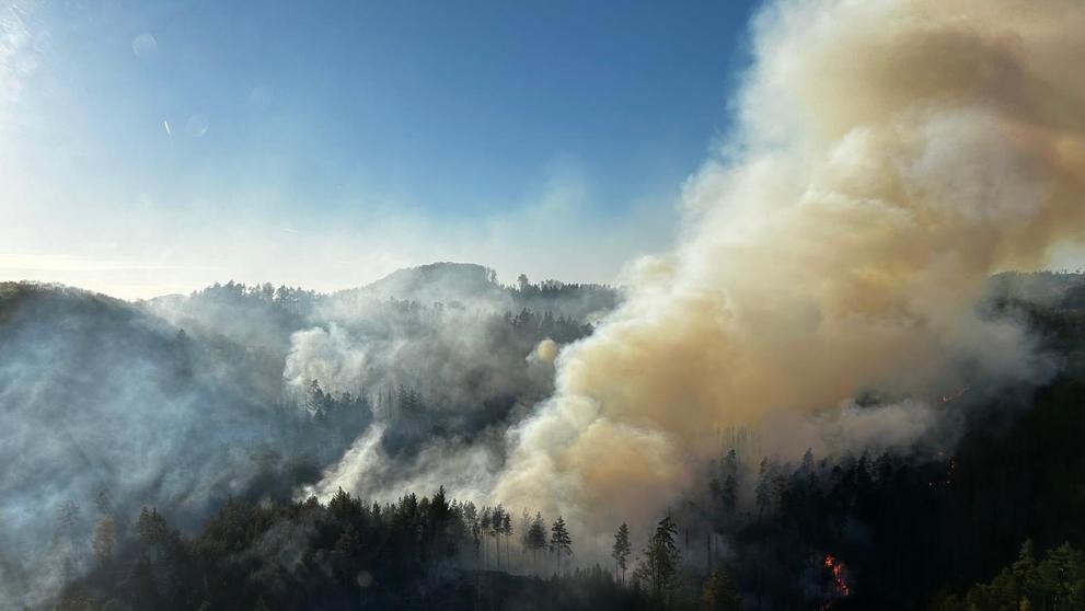 Požár v Českém Švýcarsku (2. 5. 2026)