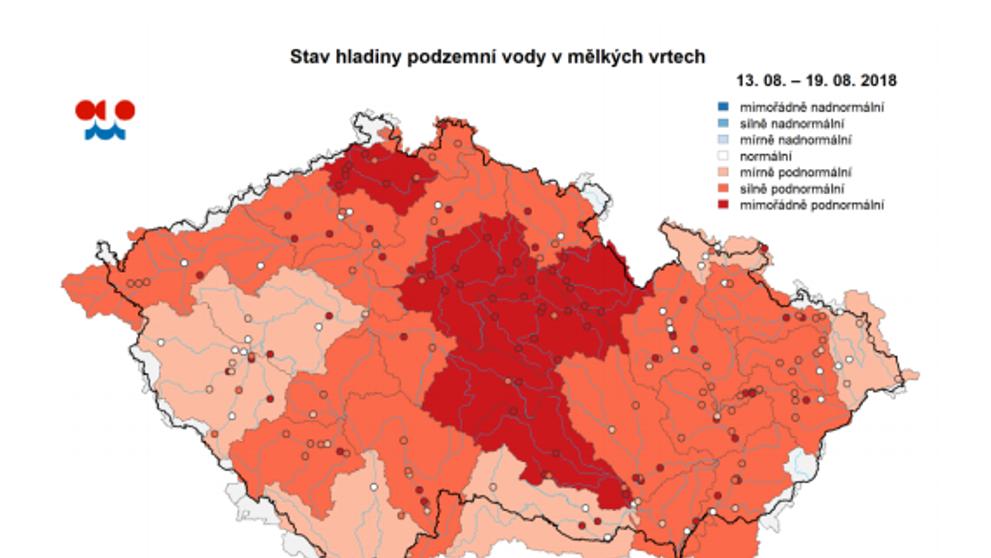 Stav hladiny podzemní vody v mělkých vrtech