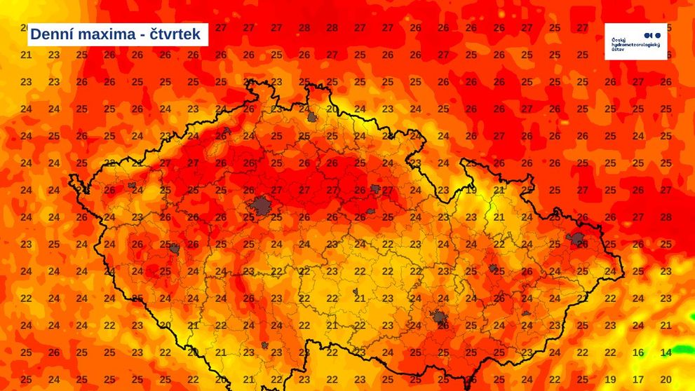 Denní maxima - čtvrtek