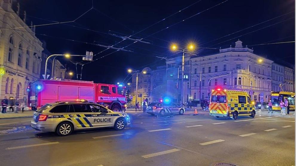 Střet člověka s tramvají v Plzni
