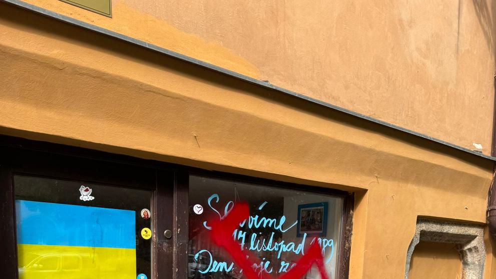 Vandalský čin v Chebu