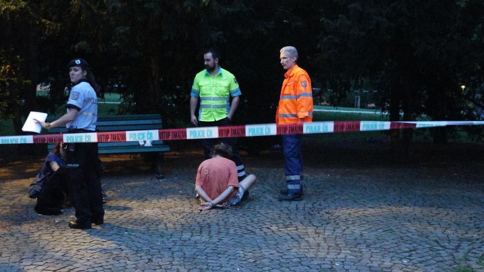 Střelba z plynové pistole v parku v Riegrových sadech - 1