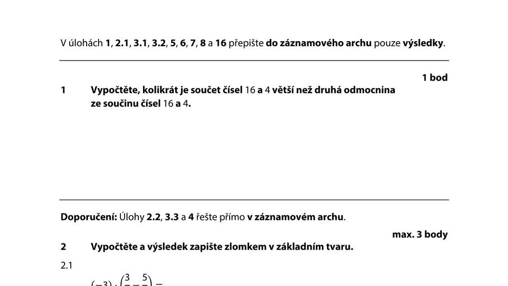 Didaktický test z matematiky – 1. řádný termín (2)