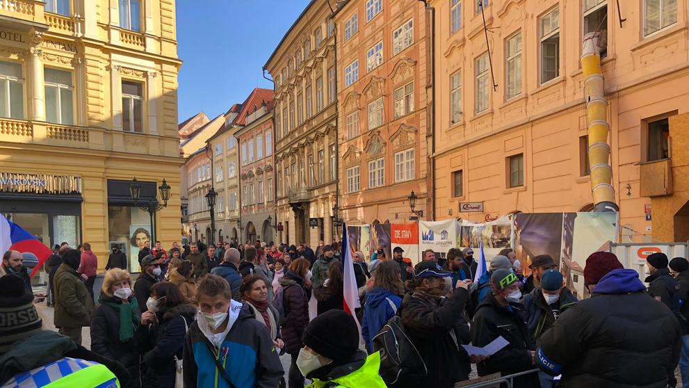 Demonstrance na Staroměstském náměstí