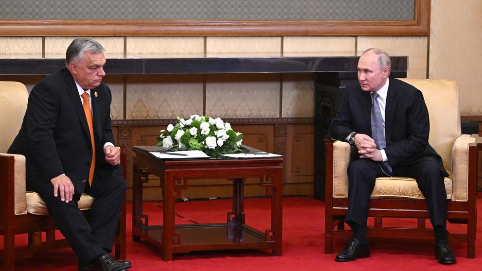 Viktor Orbán a Vladimir Putin, 17. 10. 2023 Peking (2)