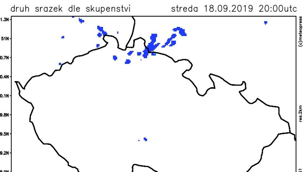Mapa srážek v Česku - 3