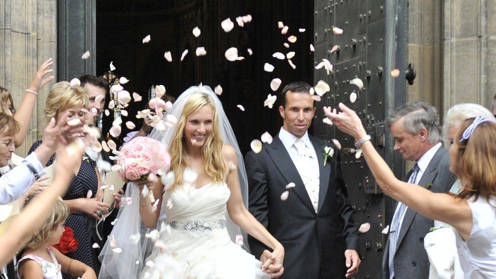Radek Štěpánek a Nicole Vaidišová na první svatbě v roce 2010