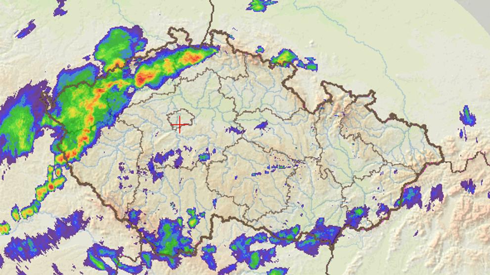 Mapa srážek 23.4. 2018 - 11:30