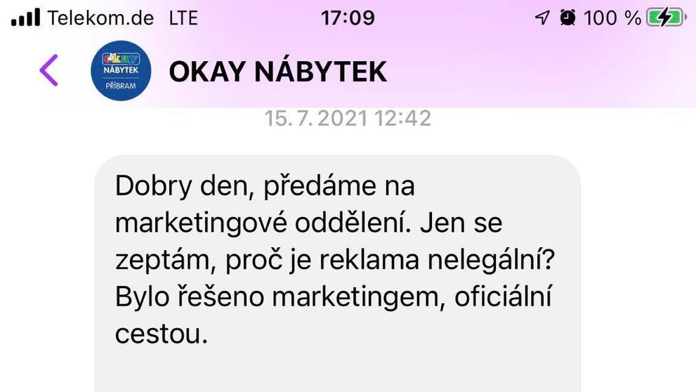 Komunikace s firmou OKAY