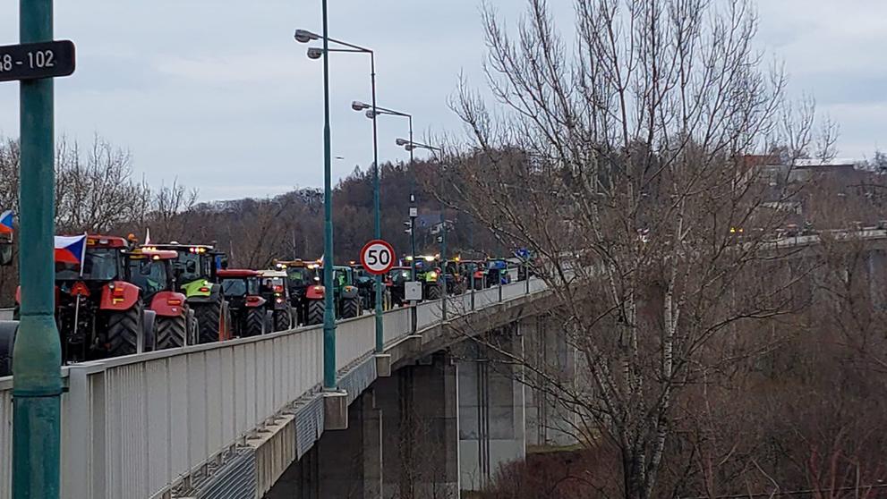 Zemědělci na hraničním přechodu Chotěbuz (2)