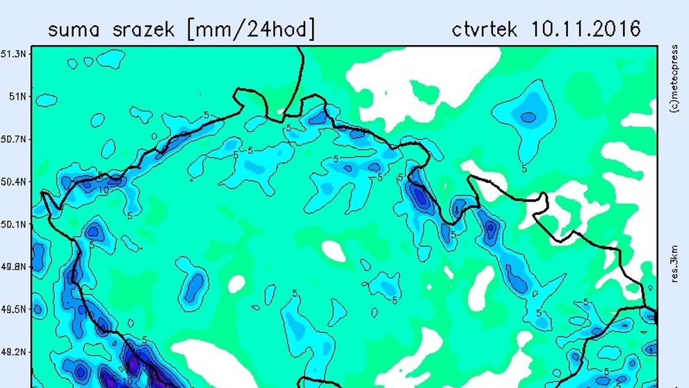 Srážkové mapy 10.11 - 13.11. 2016 - 1