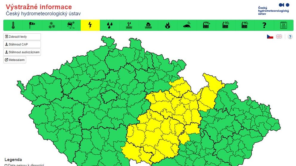 Výstraha před bouřkami 6. června 2020 - 1