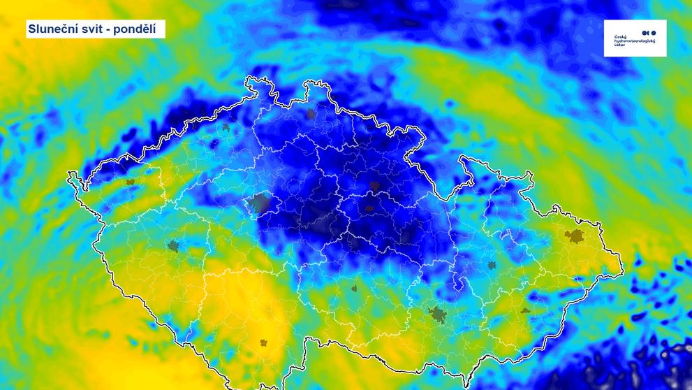Mapa předpokládaného slunečního svitu