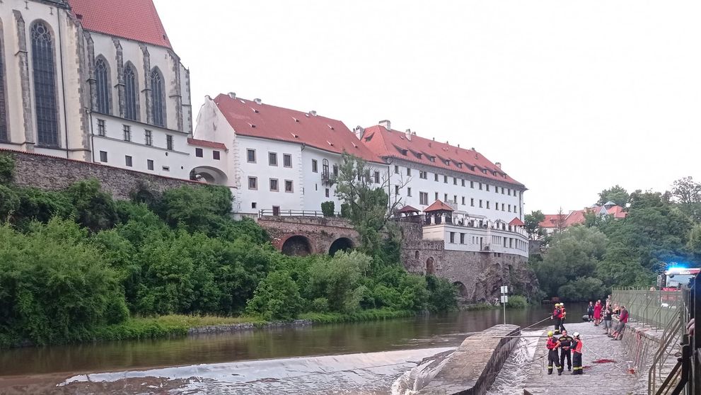 Pátrací akce na Vltavě v Českém Krumlově