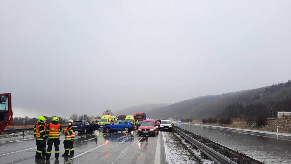 Hromadná nehoda na D1 směr Ostrava - 1