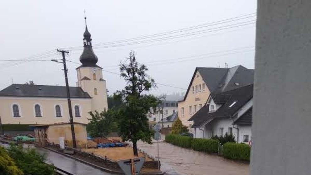Přívalový déšť na Opavsku